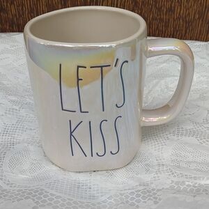 Rae Dunn "Let's Kiss" Iridescent Ceramic Mug